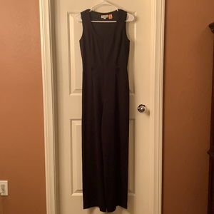 Ann Taylor Black Sleeveless Evening Jumpsuit. Dinner, Work, Evening look. 4